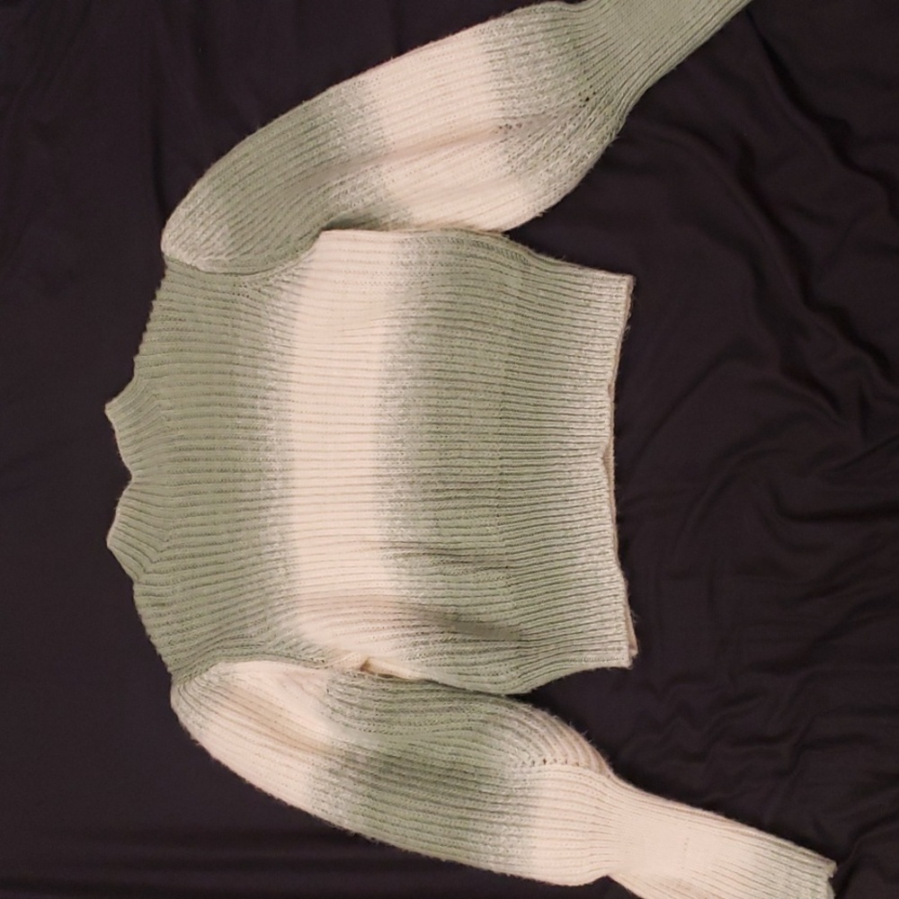Green knitted sweater